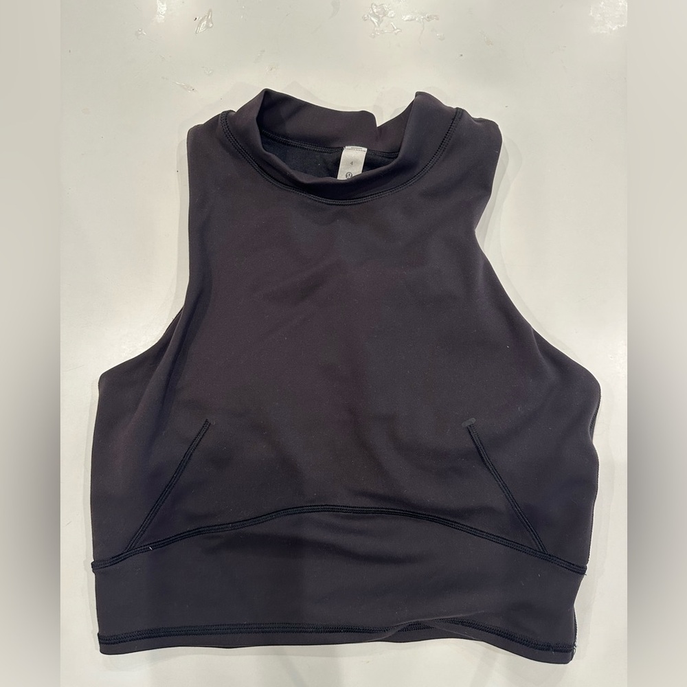 Lululemon black sports bra. Size 4. Lightly padded cups